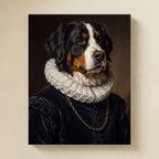 Bernese Mountain Dog Renaissance Royal matte poster print by Tritan, angled view