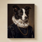 Border Collie Renaissance Royal matte poster print by Tritan, angled view