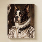 Boston Terrier Renaissance Royal matte poster print by Tritan, angled view