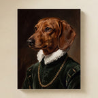 Dachshund Renaissance Royal matte poster print by Tritan, angled view