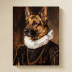 German Shepherd Renaissance Royal matte poster print by Tritan, angled view