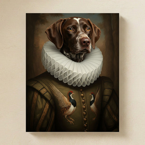 German Shorthaired Pointer Royal Portrait Matte Art Poster Print, Regal Dog Painting, German Shorthaired Pointer Lover Gift