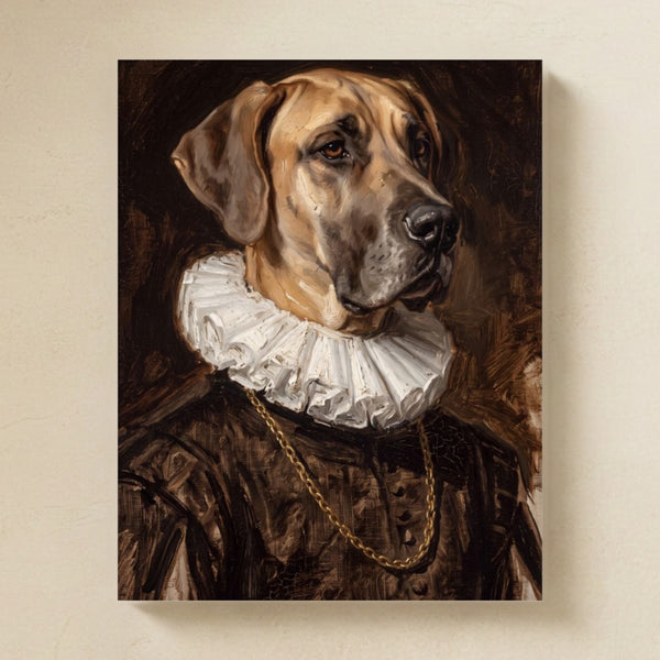 Great Dane Royal Portrait Matte Art Poster Print, Regal Dog Painting, Great Dane Lover Gift