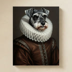 Miniature Schnauzer Renaissance Royal matte poster print by Tritan, angled view