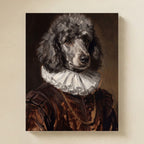 Poodle Renaissance Royal matte poster print by Tritan, angled view