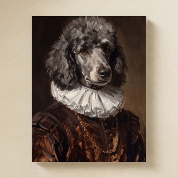 Poodle Royal Portrait Matte Art Poster Print, Regal Dog Painting, Poodle Lover Gift