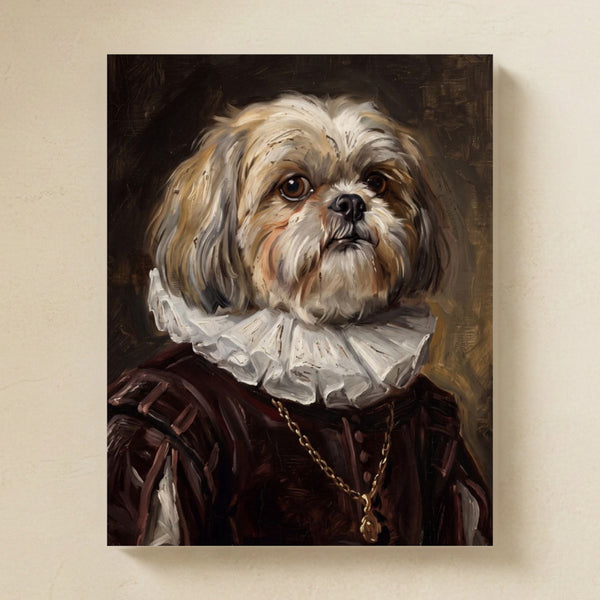 Shih Tzu Royal Portrait Matte Art Poster Print, Regal Dog Painting, Shih Tzu Lover Gift