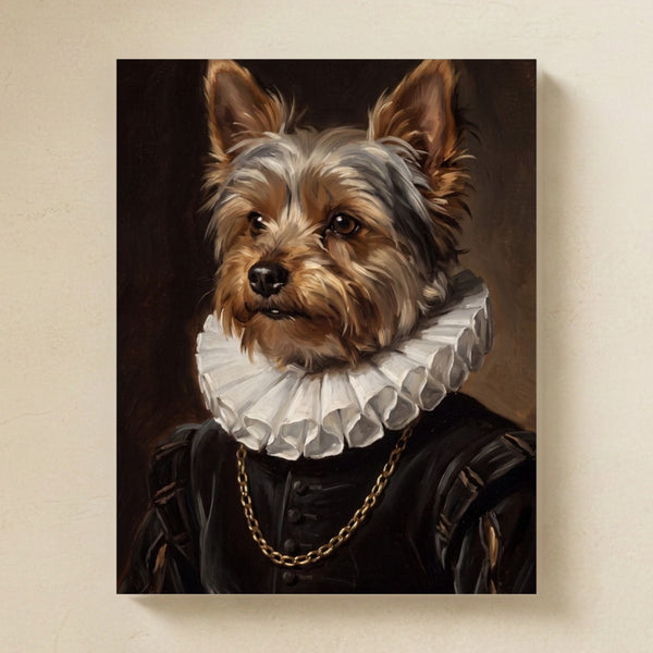 Yorkshire Terrier Royal Portrait Matte Art Poster Print, Regal Dog Painting, Yorkshire Terrier Lover Gift