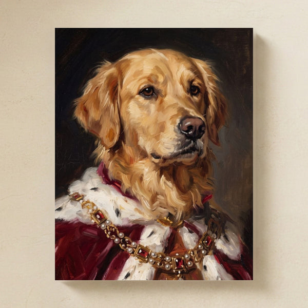 Golden Retriever Kings & Queens Matte Art Poster Print, Regal Dog Painting, Golden Retriever Lover Gift