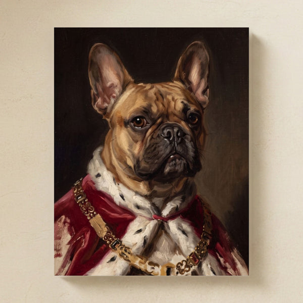 French Bulldog Kings & Queens Matte Art Poster Print, Regal Dog Painting, French Bulldog Lover Gift