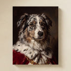 Australian Shepherd Kings & Queens matte poster print by Tritan, angled view