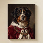 Bernese Mountain Dog Kings & Queens matte poster print by Tritan, angled view