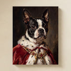 Boston Terrier Kings & Queens matte poster print by Tritan, angled view
