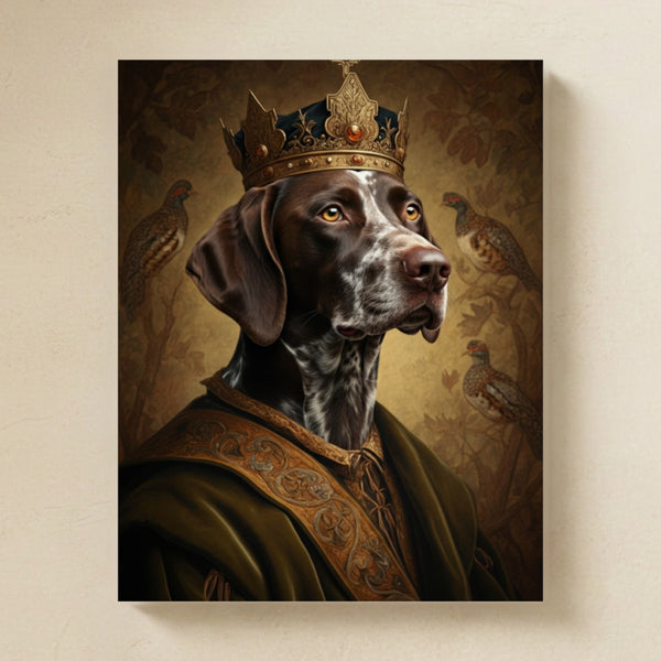 German Shorthaired Pointer Kings & Queens Matte Art Poster Print, Regal Dog Painting, German Shorthaired Pointer Lover Gift