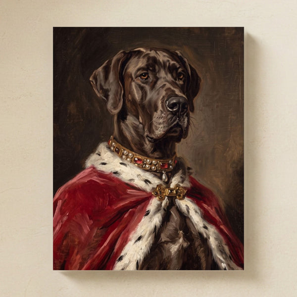 Great Dane Kings & Queens Matte Art Poster Print, Regal Dog Painting, Great Dane Lover Gift