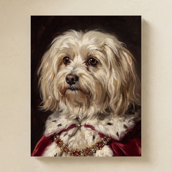 Havanese Kings & Queens Matte Art Poster Print, Regal Dog Painting, Havanese Lover Gift