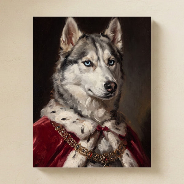Siberian Husky Kings & Queens Matte Art Poster Print, Regal Dog Painting, Siberian Husky Lover Gift
