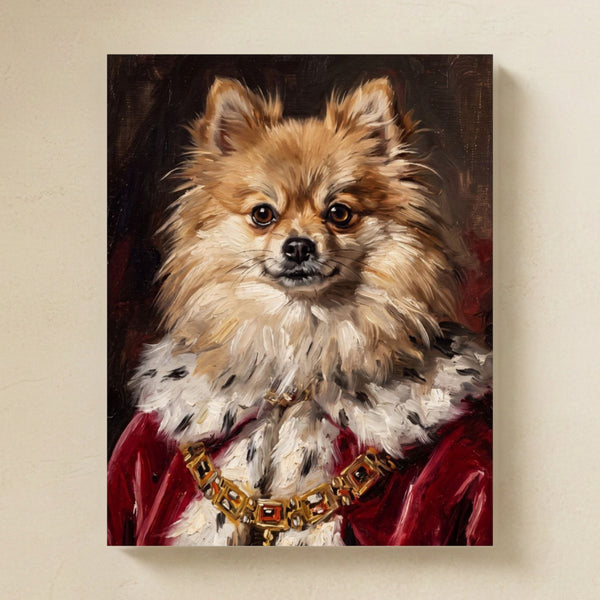 Pomeranian Kings & Queens Matte Art Poster Print, Regal Dog Painting, Pomeranian Lover Gift