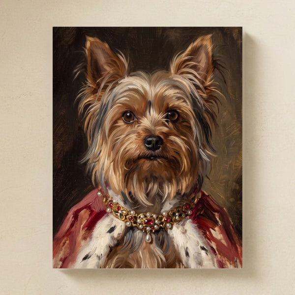 Yorkshire Terrier Kings & Queens Matte Art Poster Print, Regal Dog Painting, Yorkshire Terrier Lover Gift