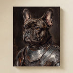 French Bulldog Medieval Knight matte poster print by Tritan, angled view
