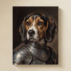Beagle Medieval Knight matte poster print by Tritan, angled view
