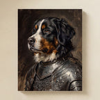 Bernese Mountain Dog Medieval Knight matte poster print by Tritan, angled view