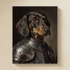 Dachshund Medieval Knight matte poster print by Tritan, angled view
