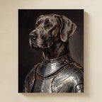 Great Dane Medieval Knight matte poster print by Tritan, angled view