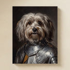 Havanese Medieval Knight matte poster print by Tritan, angled view