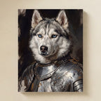 Siberian Husky Medieval Knight matte poster print by Tritan, angled view