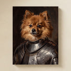 Pomeranian Medieval Knight matte poster print by Tritan, angled view
