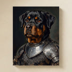 Rottweiler Medieval Knight matte poster print by Tritan, angled view