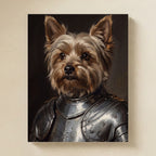 Yorkshire Terrier Medieval Knight matte poster print by Tritan, angled view