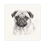 Pug Graphite vinyl sticker by Tritan, front
