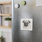 Pug Graphite die-cut magnet by Tritan, on steel