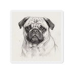 Pug Graphite die-cut magnet by Tritan, front