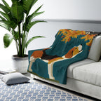 Beagle sherpa blanket by Tritan, on sofa