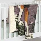Beagle sherpa blanket by Tritan, on bed