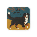 Bernese Mountain Dog Drink Coaster by Tritan, angled detail view