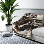 Bernese Mountain Dog sherpa blanket by Tritan, on sofa