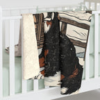 Bernese Mountain Dog sherpa blanket by Tritan, on bed