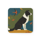 Border Collie Drink Coaster by Tritan, angled detail view