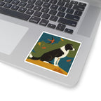 Border Collie vinyl sticker by Tritan, on a laptop