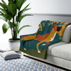 Boxer sherpa blanket by Tritan, on sofa