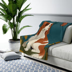 Cavalier King Charles Spaniel sherpa blanket by Tritan, on sofa