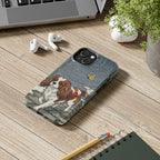 Cavalier King Charles Spaniel tough phone case by Tritan, on a desk