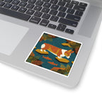Corgi vinyl sticker by Tritan, on a laptop