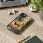 Dachshund tough phone case by Tritan, on a desk