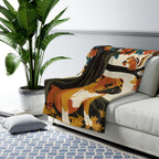 English Bulldog sherpa blanket by Tritan, on sofa