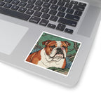 English Bulldog vinyl sticker by Tritan, on a laptop